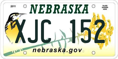 NE license plate XJC152