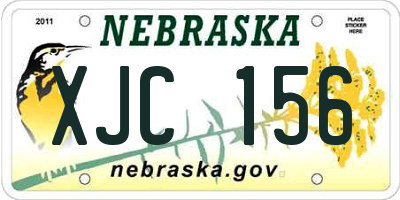 NE license plate XJC156