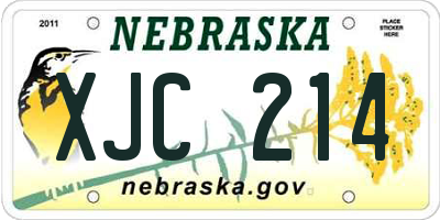 NE license plate XJC214