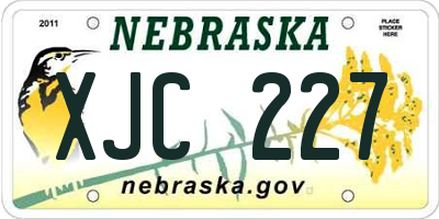 NE license plate XJC227