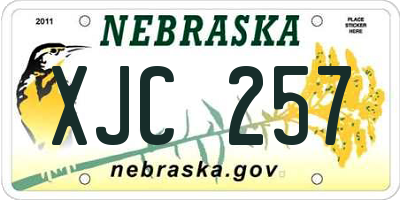 NE license plate XJC257
