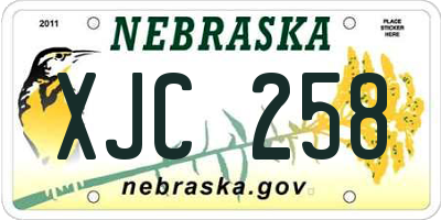 NE license plate XJC258