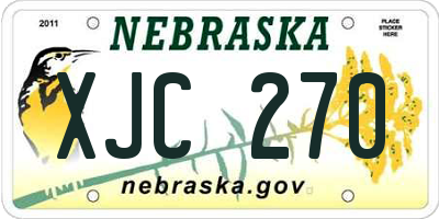 NE license plate XJC270
