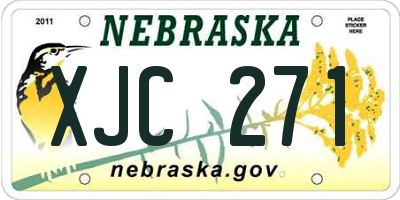 NE license plate XJC271