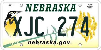 NE license plate XJC274