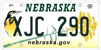 NE license plate XJC290