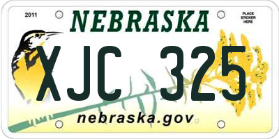 NE license plate XJC325