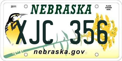 NE license plate XJC356