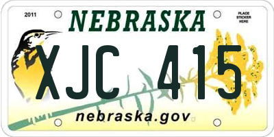NE license plate XJC415