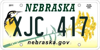NE license plate XJC417