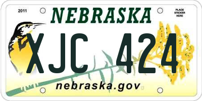 NE license plate XJC424