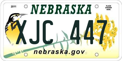NE license plate XJC447