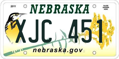 NE license plate XJC451