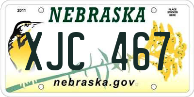 NE license plate XJC467