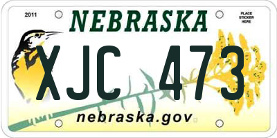 NE license plate XJC473