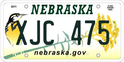 NE license plate XJC475
