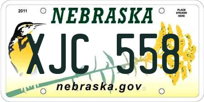 NE license plate XJC558