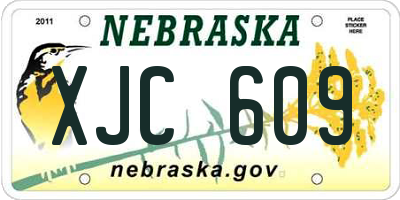 NE license plate XJC609
