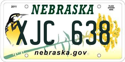 NE license plate XJC638