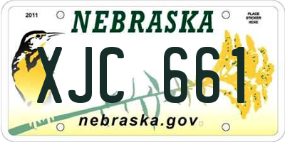 NE license plate XJC661