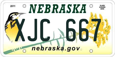 NE license plate XJC667