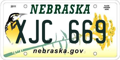 NE license plate XJC669