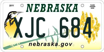NE license plate XJC684