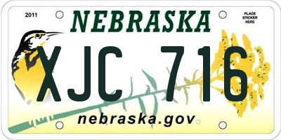 NE license plate XJC716