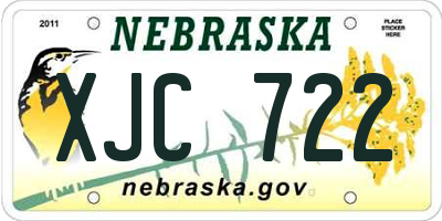 NE license plate XJC722