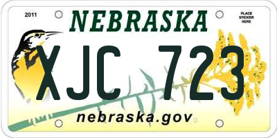 NE license plate XJC723