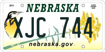 NE license plate XJC744
