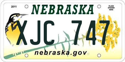 NE license plate XJC747