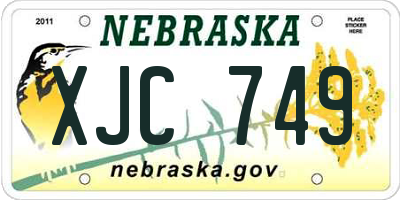 NE license plate XJC749