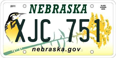 NE license plate XJC751