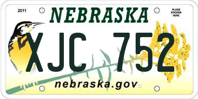 NE license plate XJC752