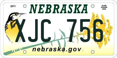 NE license plate XJC756