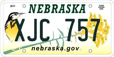 NE license plate XJC757