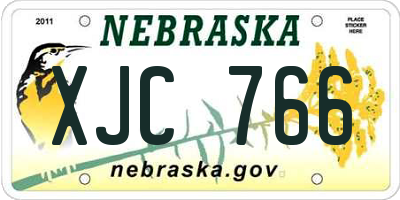 NE license plate XJC766