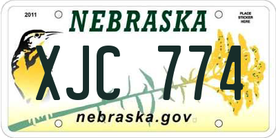 NE license plate XJC774
