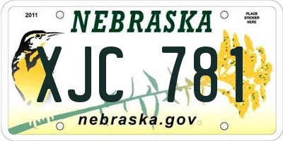 NE license plate XJC781