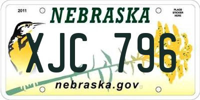 NE license plate XJC796