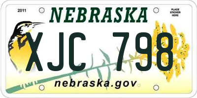 NE license plate XJC798