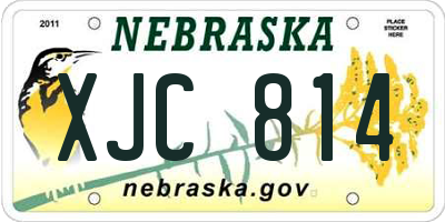 NE license plate XJC814