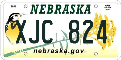 NE license plate XJC824