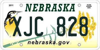 NE license plate XJC828
