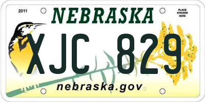 NE license plate XJC829