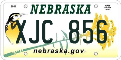 NE license plate XJC856