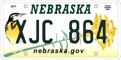 NE license plate XJC864