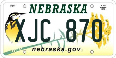 NE license plate XJC870