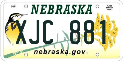NE license plate XJC881